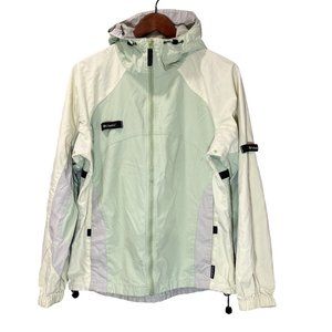 Columbia Jacket Women L Green Hooded Full Zip Lined Breathable Outdoor